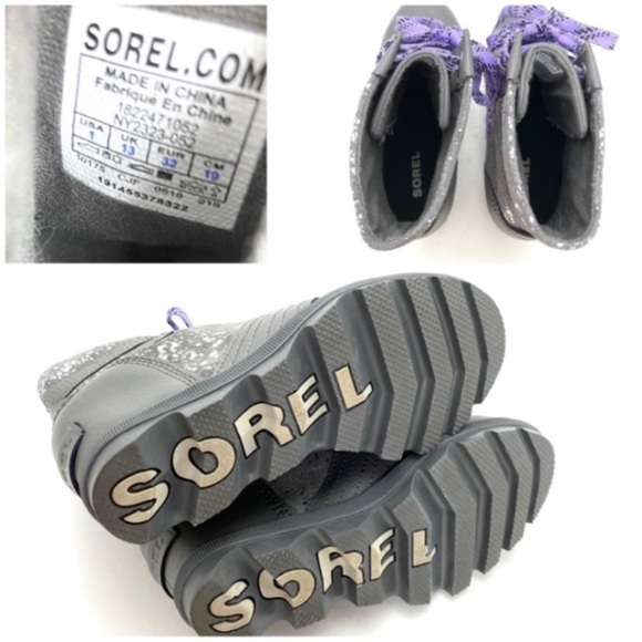 SOREL Lexie Leather Wedge Lace up Boots Metallic Silver Gray Style 182247105 - Picture 9 of 11